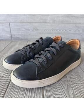 Bruno Magli Diaz Leather Sneakers Men’s 12 Navy Blue Low Top Casual Shoes Italy